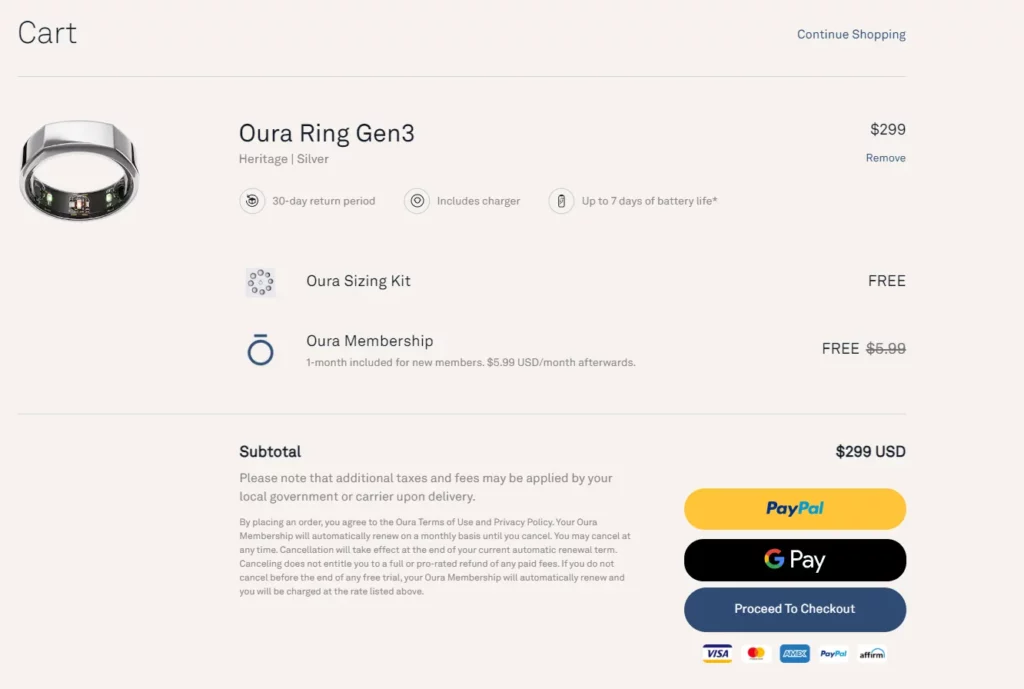 How To Order Oura Sizing Kit_Add to Cart