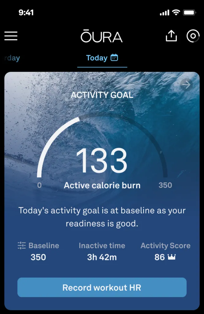 How To Change Activity Goal On Oura Ring On iOS And Android?_Activity Card