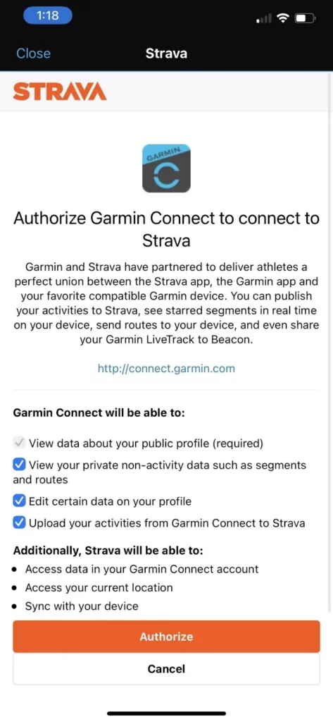 How To Sync Oura Ring With Garmin On Android Device_Connect Garmin Connect to Strava