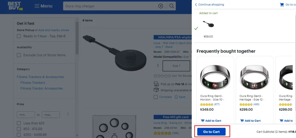 How To Get Oura Ring Charger Replacement On BestBuy?_Go To Cart