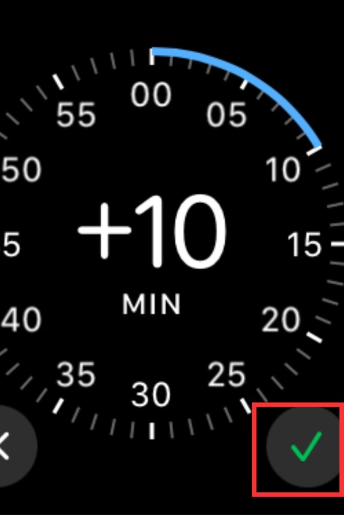 Click on Tick mark, How to change time on apple watch manually