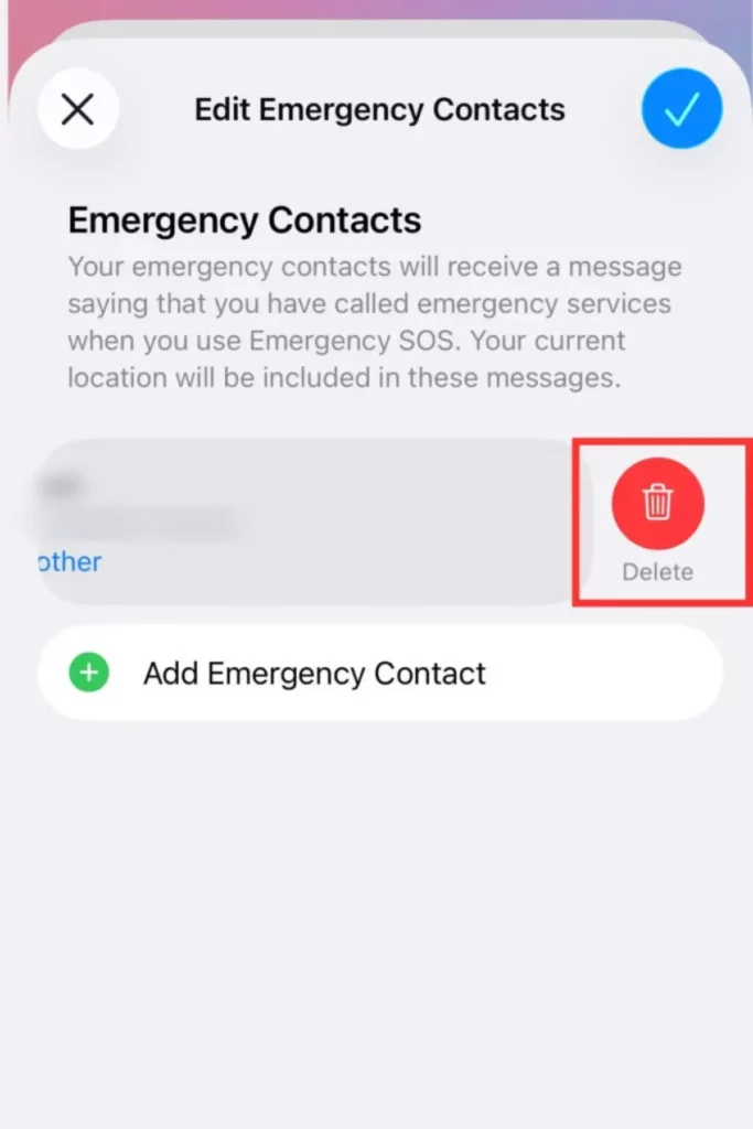 delete emergency contacts; add emergency contacts to apple watch and iPhone