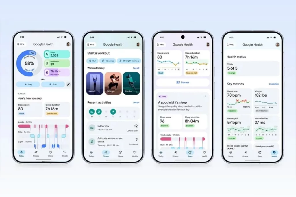 Google Health app; Fitbit Air vs WHOOP strap