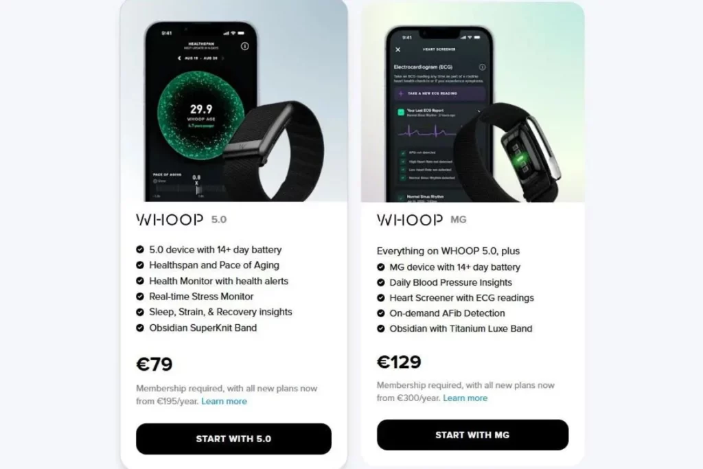 WHOOP membership prices change in Spain; WHOOP new pricing news