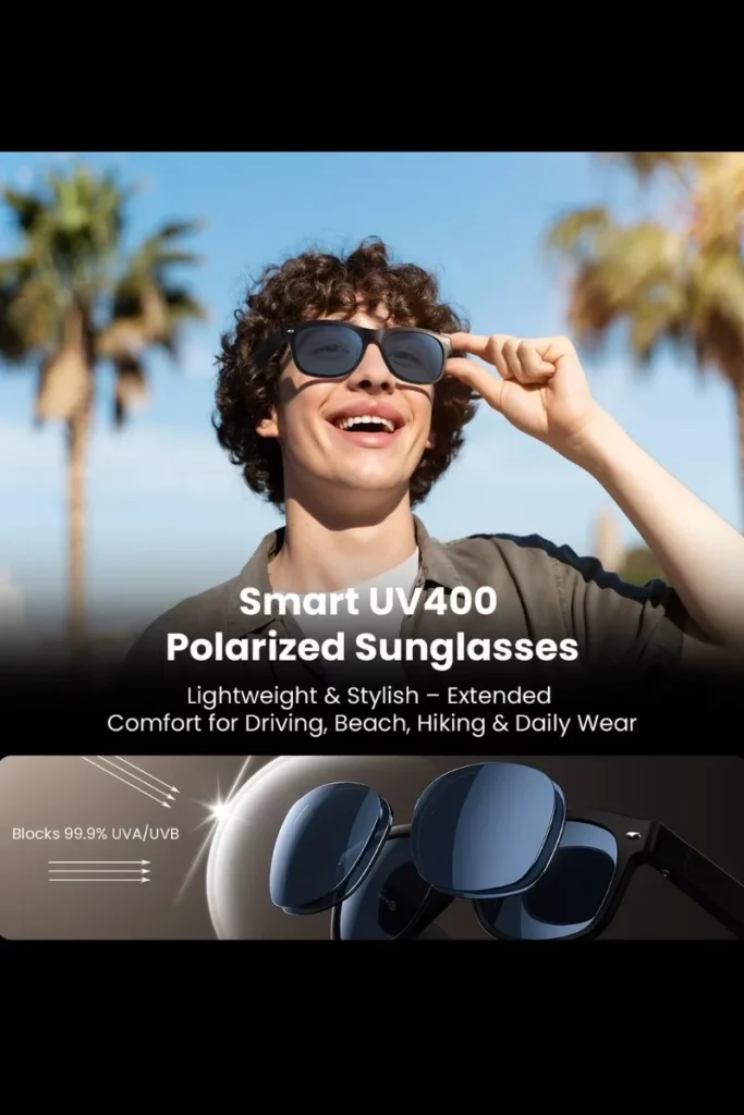 weariQ smart audio glasses UV polarized lense; weariq smart glasses