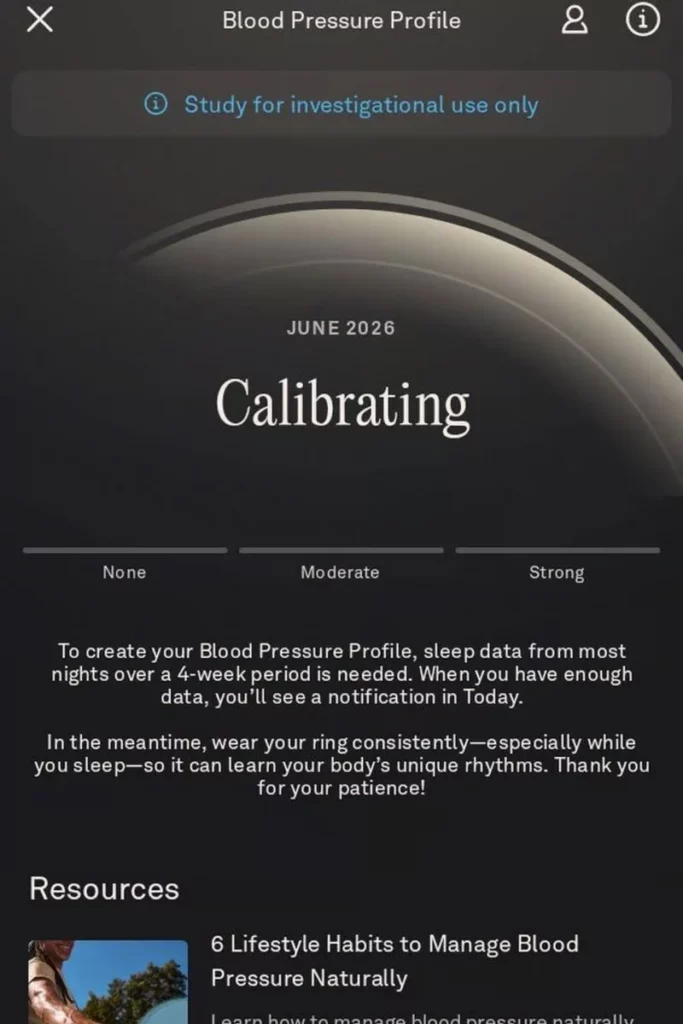 Oura Ring 5 Blood Pressure Profile; oura ring 5 vs galaxy ring