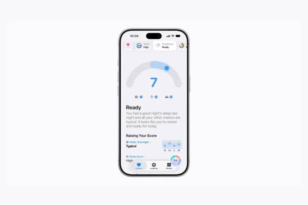 Apple Watch Readiness Score on iPhone; Apple Watch Readiness Score