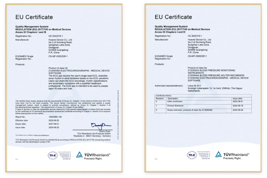 Huawei D3 EU Certification; Huawei Watch D3 blood pressure