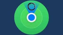 A black Oura Ring above the radar scanning icon, suggesting the Find My Ring feature - Find Lost Oura Ring